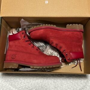 Timberland Premium, 6 inch waterproof boot, medium red nubuck, 4m/m